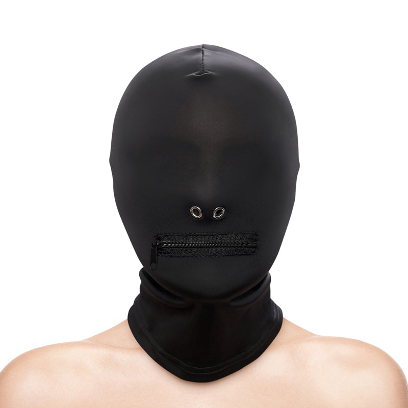 Hustler's Taboo Zippered Mouth Hood Black