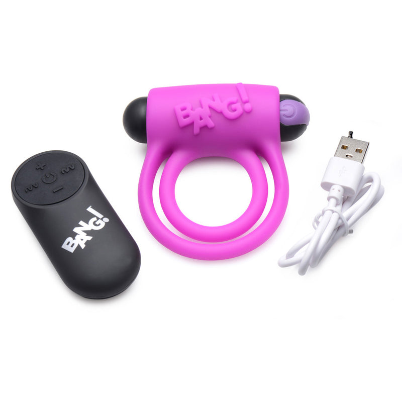 Bang! Silicone Cock Ring & Bullet With Remote Control