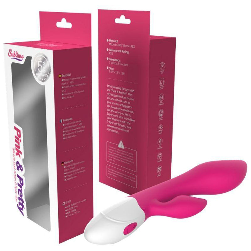 Sublime Pink & Pretty Silicone Dual Action G-Spot Vibe