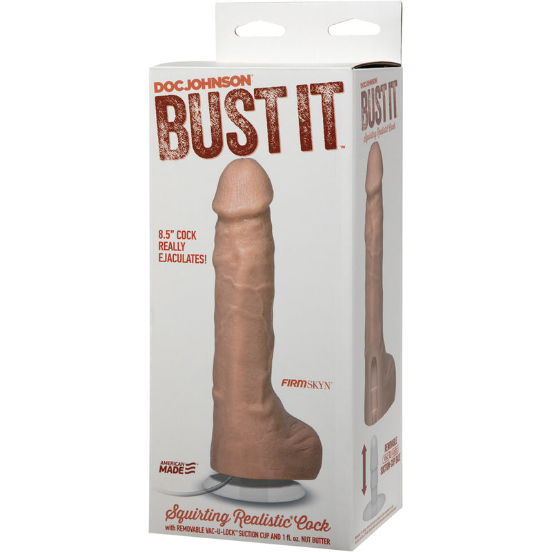 Bust It Squirting Realistic Cock With Removable Vac-U-Lock Suction Cup