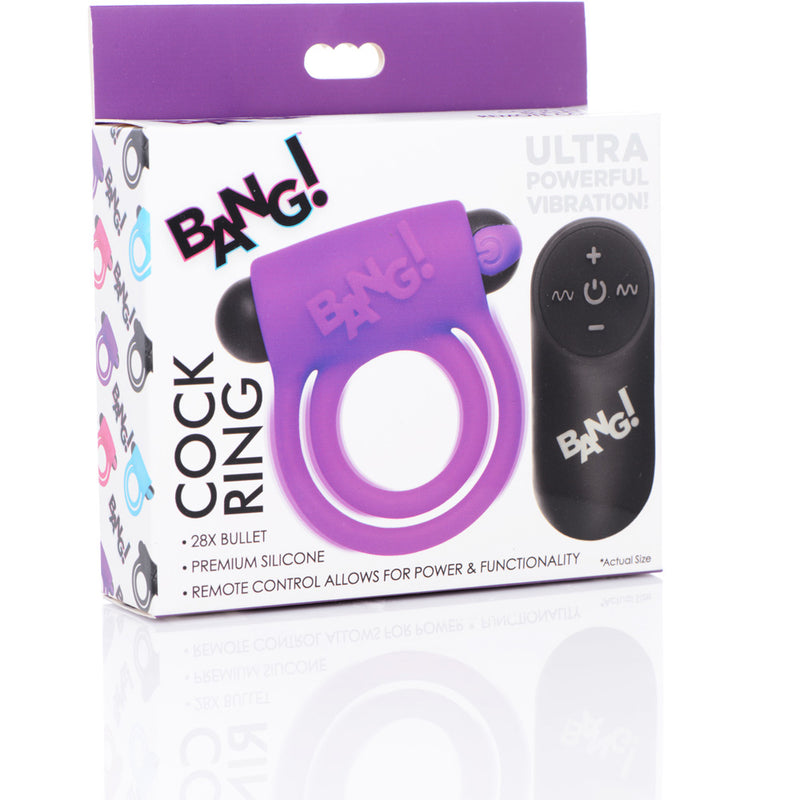 Bang! Silicone Cock Ring & Bullet With Remote Control