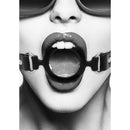 Ouch! Black & White Silicone Ring Gag With Adjustable Bonded Leather Straps