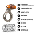 Stay Hard Vibrating Pointed Cock Ring Set With Sleeve