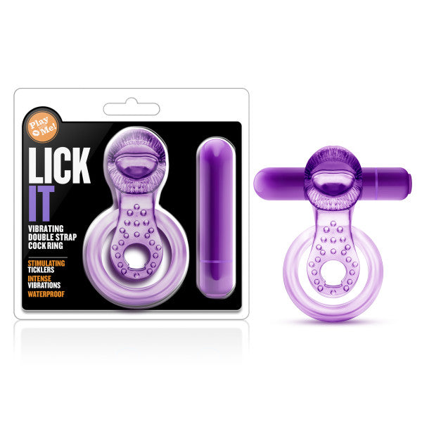 Play With Me Lick It Vibrating Double Strap Cockring
