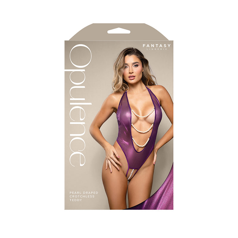 Pearl Draped Crotchless Teddy