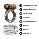 Stay Hard Vibrating Bristly Cock Ring Set With Sleeve