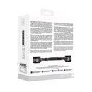 Ouch! Black & White Bonded Leather Hand Cuffs With Handle With Adjustable Straps