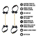 Temptasia Ardor Wrist & Ankle Restraints Black With Bow