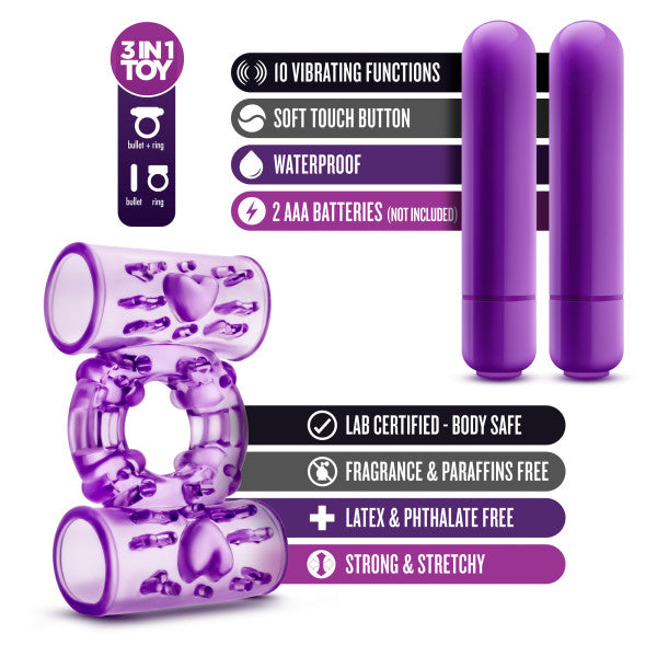 Play With Me Double Play Dual Vibrating Cockring