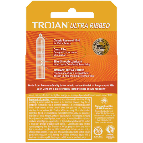 Trojan Ribbed Lubricated Condoms