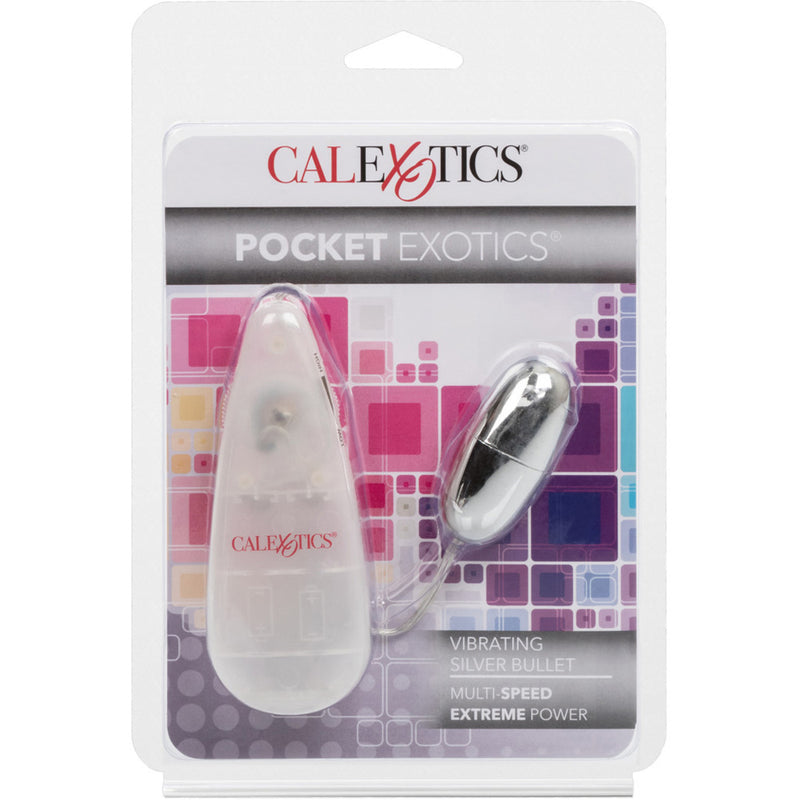 Pocket Exotics Vibrating Silver Bullet Silver