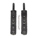 Ouch! Black & White Plush Bonded Leather Hand Cuffs With Adjustable Straps
