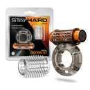 Stay Hard Vibrating Bristly Cock Ring Set With Sleeve