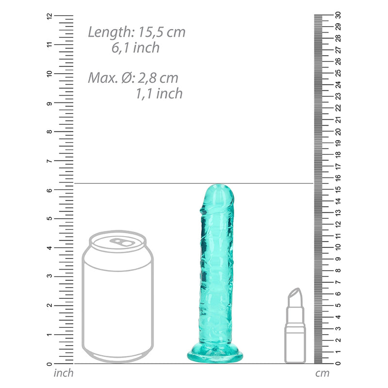 Realrock Crystal Clear Straight Realistic Dildo With Suction Cup