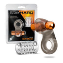 Stay Hard Vibrating Pointed Cock Ring Set With Sleeve