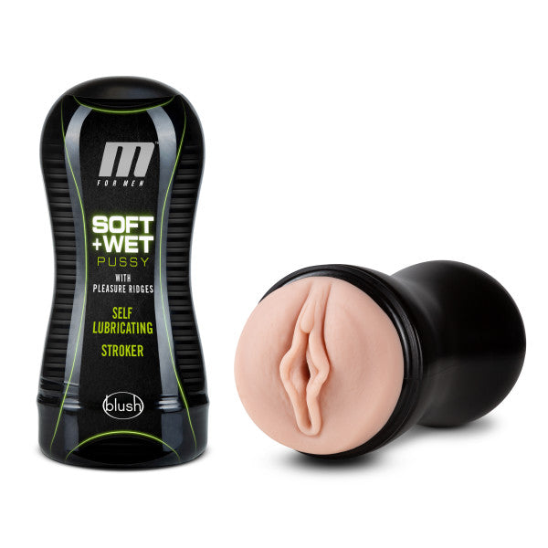 M For Men Soft And Wet Pussy With Pleasure Ridges Self Lubricating Stroker Cup