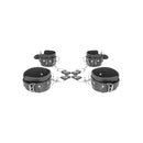 Ouch! Black & White Bonded Leather Hogtie With Hand And Ankle Cuffs