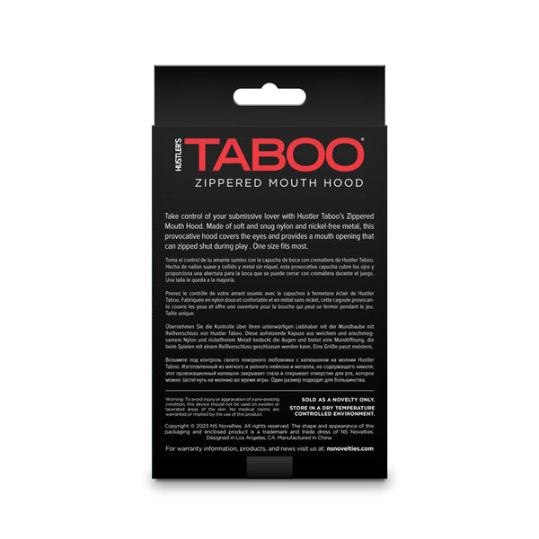 Hustler's Taboo Zippered Mouth Hood Black