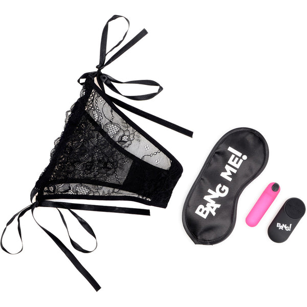 Bang! Power Panty Lace Panties, Bullet & Blindfold Kit