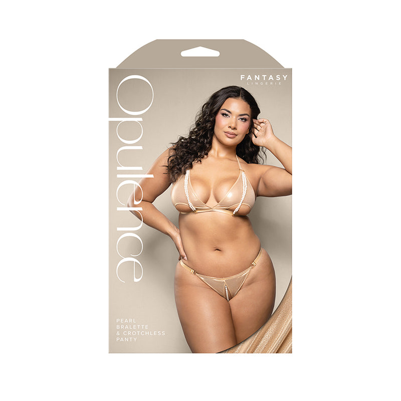 Pearl Bralette & Crotchless Panty