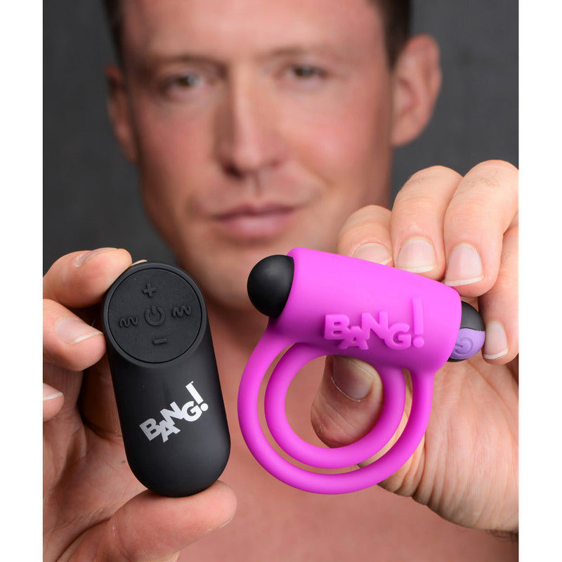 Bang! Silicone Cock Ring & Bullet With Remote Control