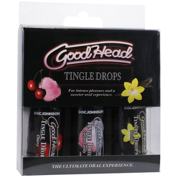 Goodhead Tingle Drops Sweet Cherry, Cotton Candy, French Vanilla