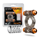 Stay Hard Vibrating Nubby Cock Ring Set With Sleeve And 2 Bullets