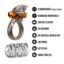 Stay Hard Vibrating Rabbit Cock Ring Set With Sleeve