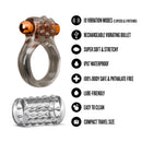 Stay Hard Vibrating Nubby Cock Ring Set With Sleeve