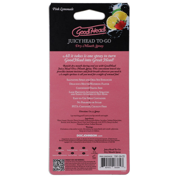 Goodhead Juicy Head Dry Mouth Spray To-Go Pink Lemonade