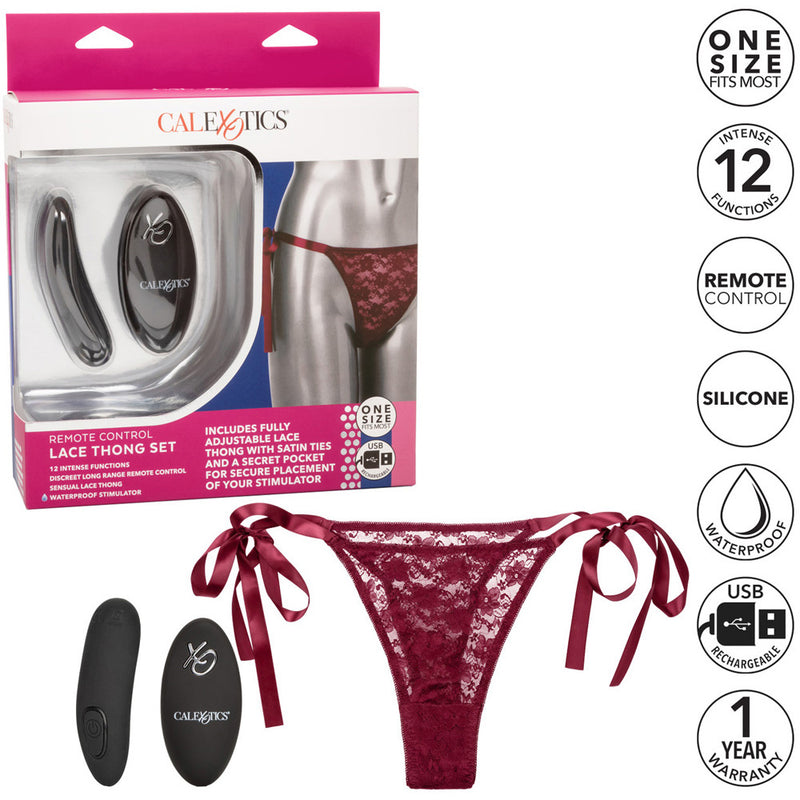 Remote Control Lace Thong Set