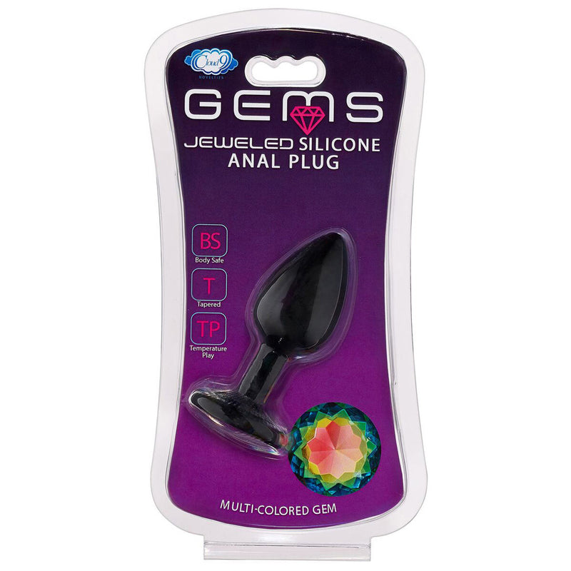 Cloud 9 Gems Black Silicone Anal Plug Small